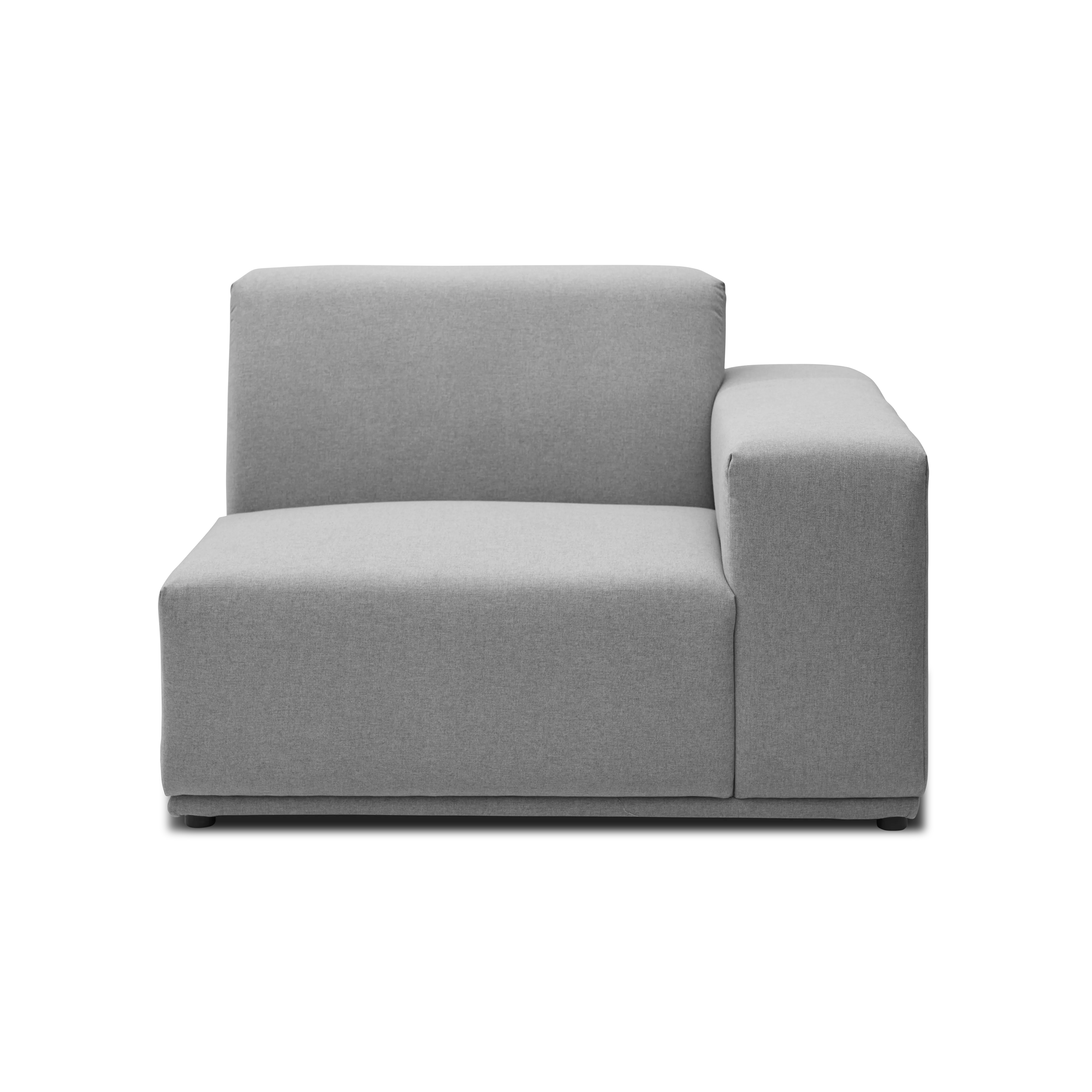Milan Right Arm Unit - Slate (Fabric) - 11 - Modern gray upholstered sofa, minimalist design, sleek fabric, comfortable