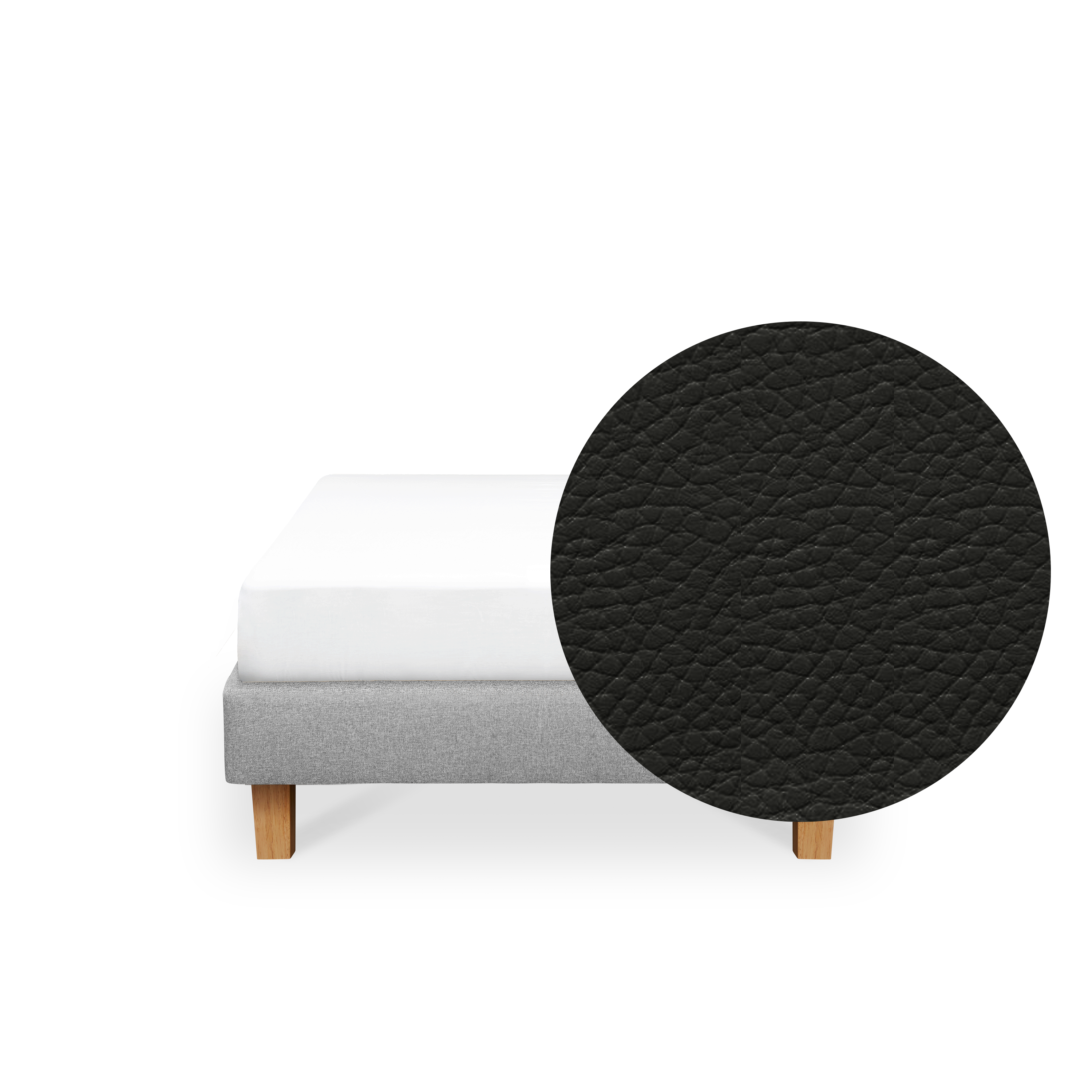 ESSENTIALS Super Single Divan Bed - Coal (Faux leather)