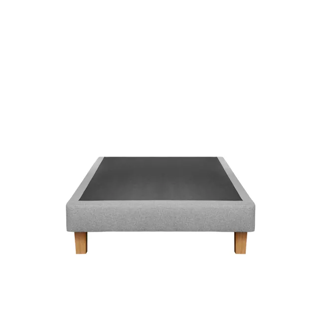 Vera Super Single Divan Bed - Stone (Faux leather) - 2 - Gray textured coffee table, minimalist design, wooden legs, modern