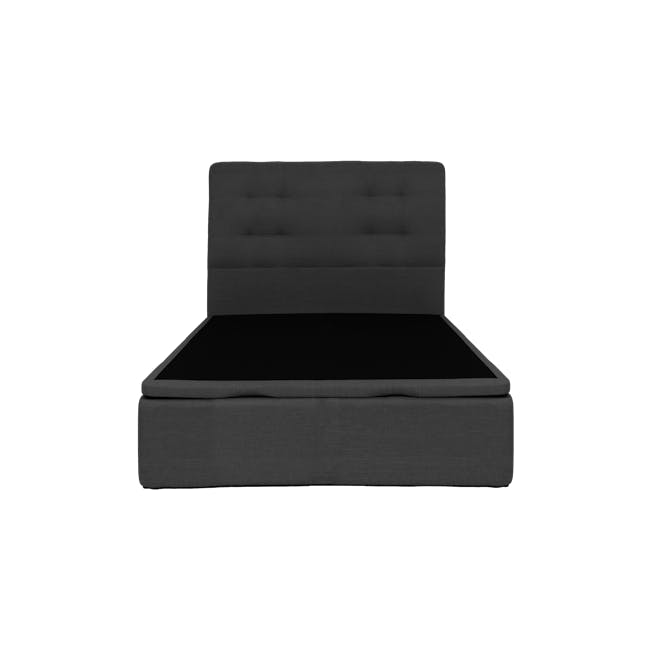 ESSENTIALS Single Headboard Storage Bed - Smoke (Fabric) - 1