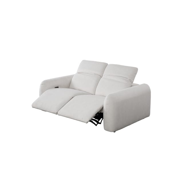 Harmony 2 Seater Power Recliner Sofa - Misty Grey (Scratch Resistant) - Zero Wall - 1 - White modern sofa, minimalist