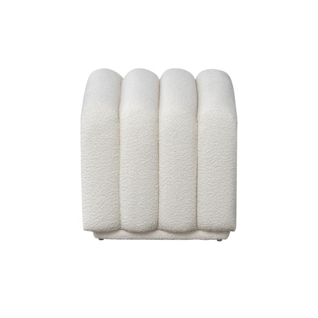 Cosmo Stool - White Boucle - 1 - White, soft, fluffy, textured, knitted, rolled, rolled up, neatly arranged, rolled towels