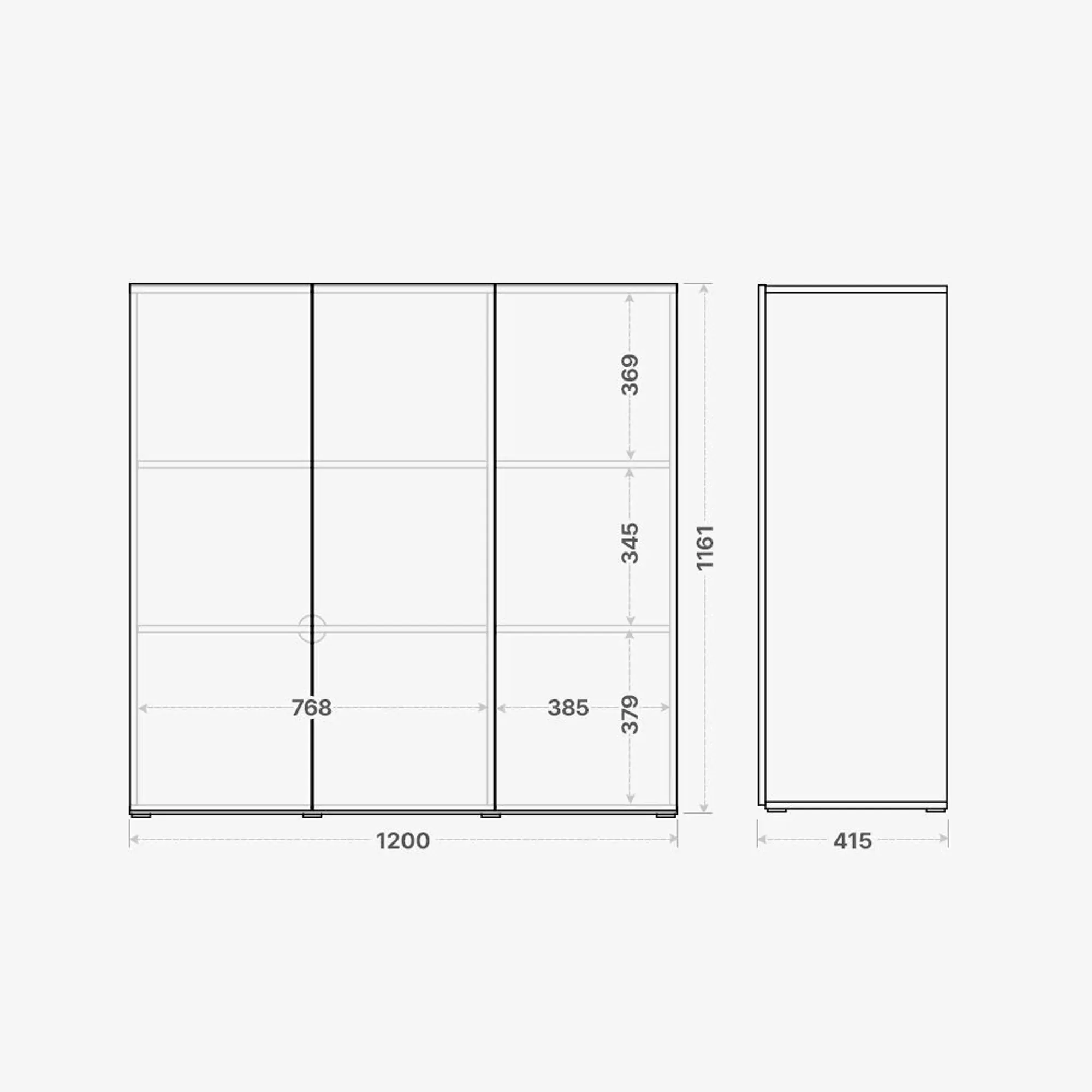 Mable Arched Tall Storage Cabinet 1.2m - 12