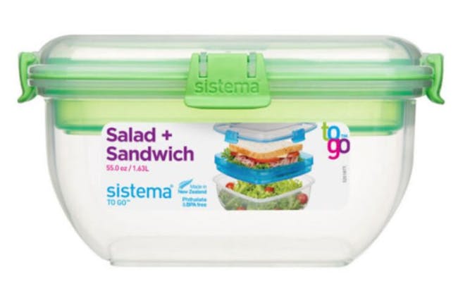 Sistema Salad N Sandwich To Go 1.63L - Green, Sistema