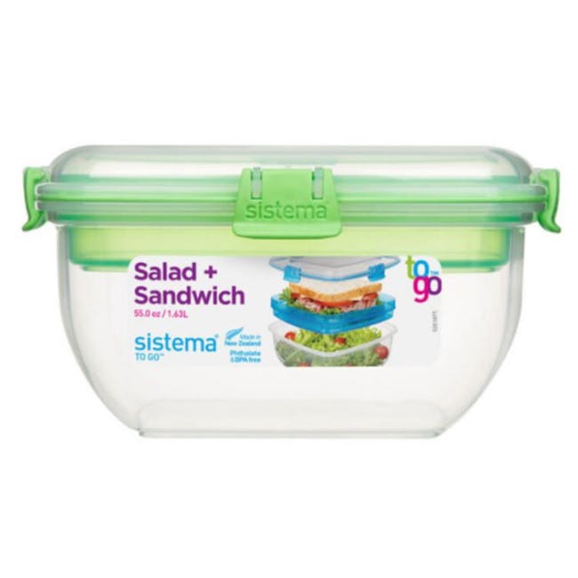 Sistema Salad N Sandwich To Go 1.63L -  Green - 3