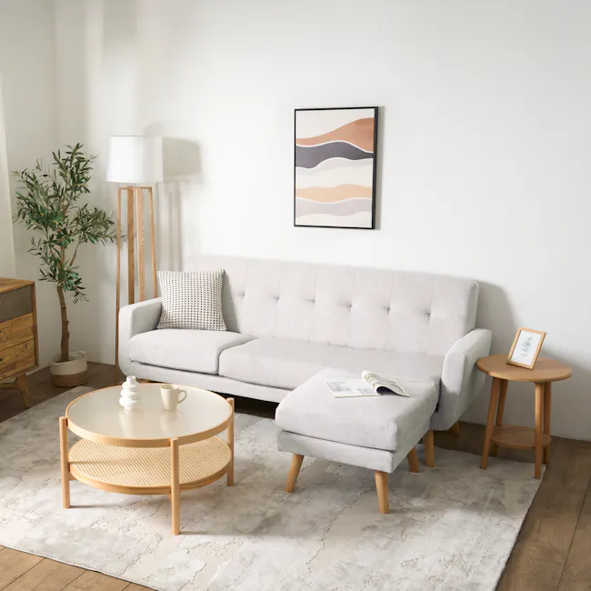 Cali L-Shaped Sofa - Oak, Sand - 5