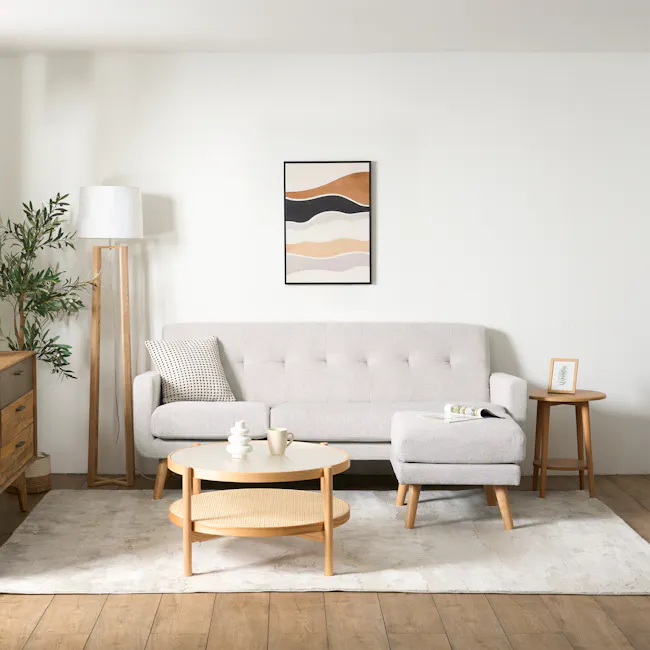 Cali L-Shaped Sofa - Oak, Sand - 4