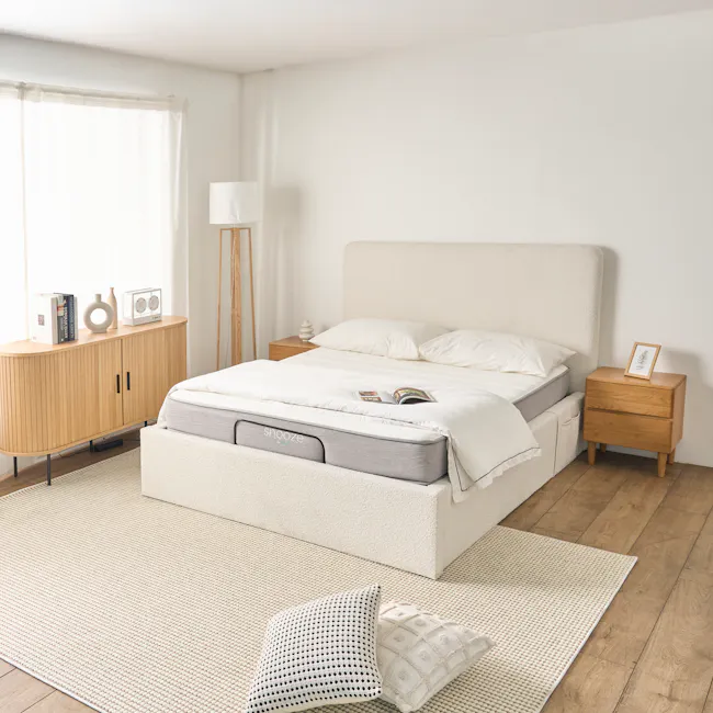 Aeva Queen Bed - White Boucle (frame only) - 2