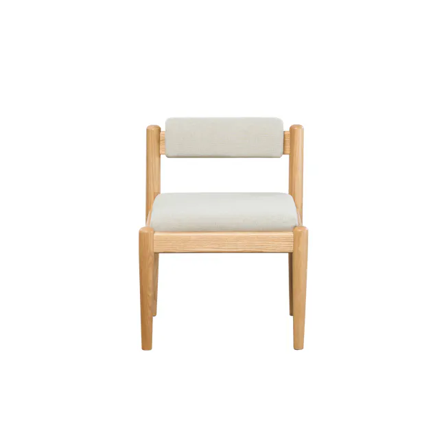 Adelyn Dining Table 1.2m (Sintered Stone) with 4 Niel Chairs in Oak - 37 - Wooden chair, minimalist design, light-colored