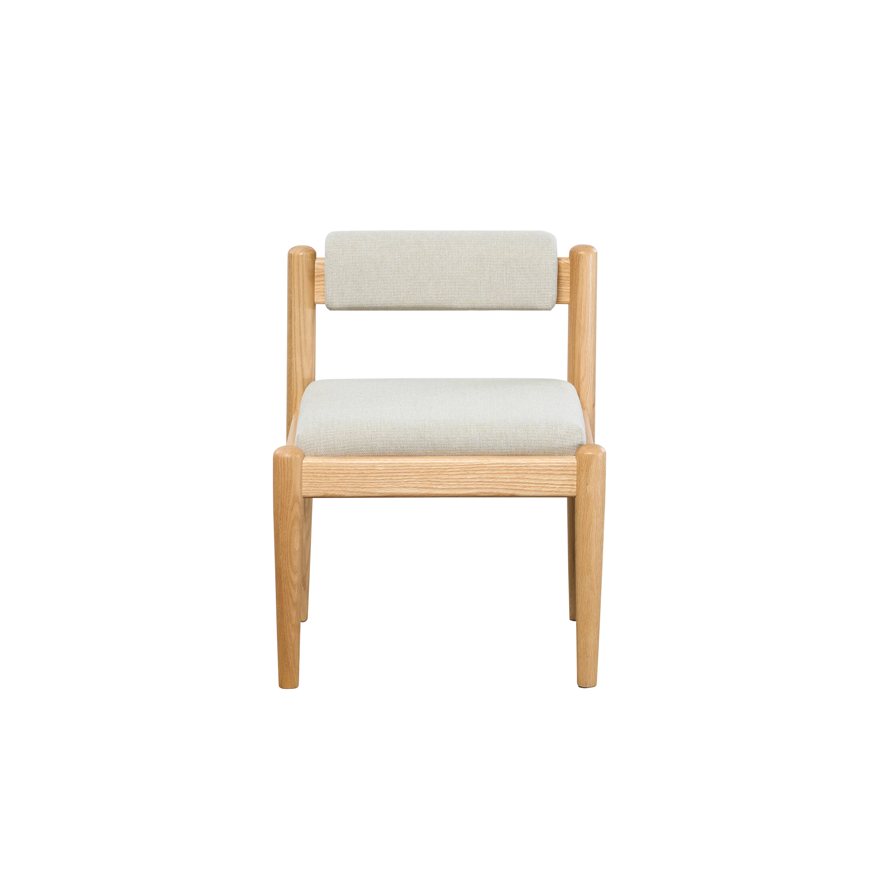 Adelyn Dining Table 1.4m (Sintered Stone) with 4 Niel Chairs in Oak - 53 - Wooden chair, minimalist design, light-colored