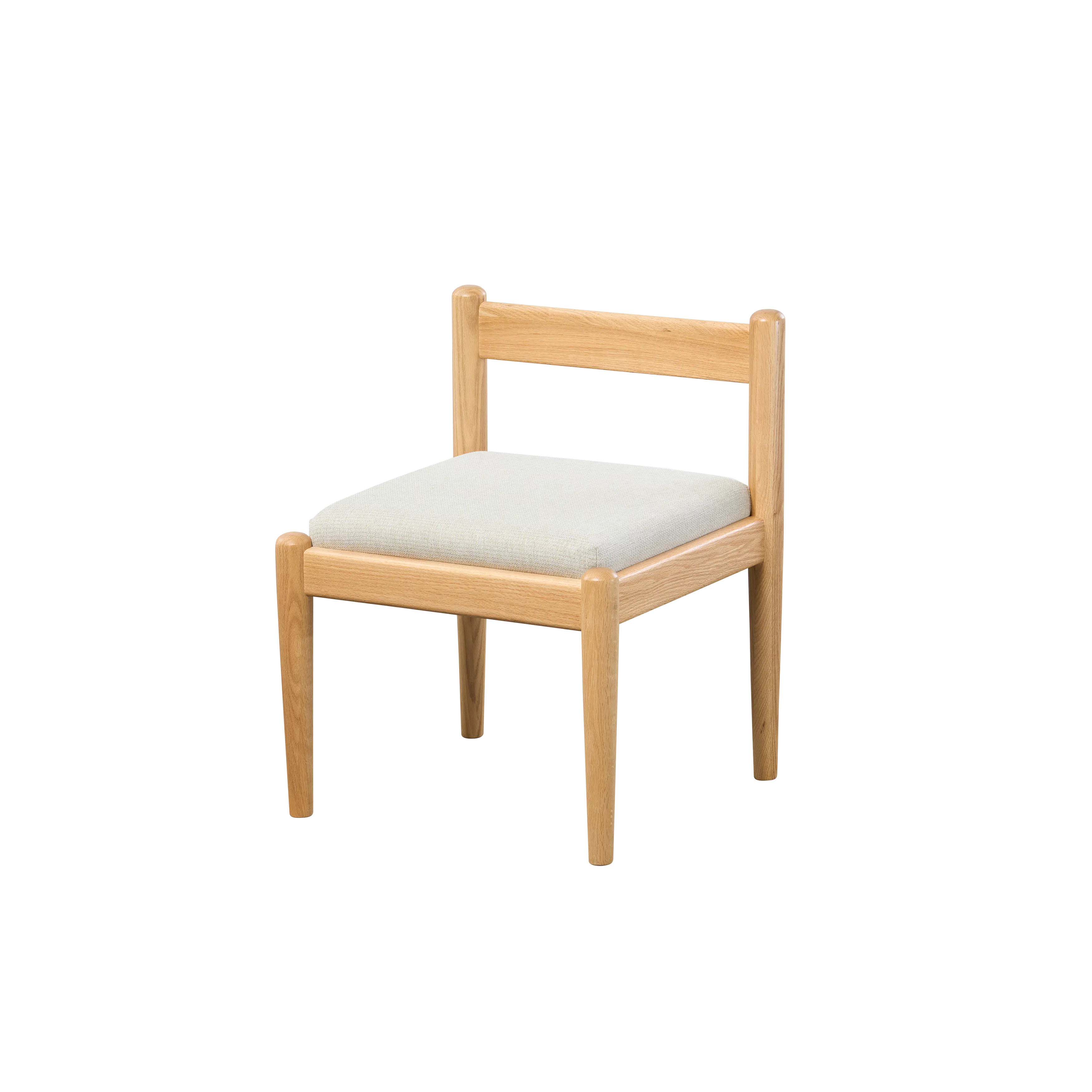 Adelyn Dining Table 1.4m (Sintered Stone) with 4 Niel Chairs in Oak - 61 - Light wooden chair, beige cushion, natural wood