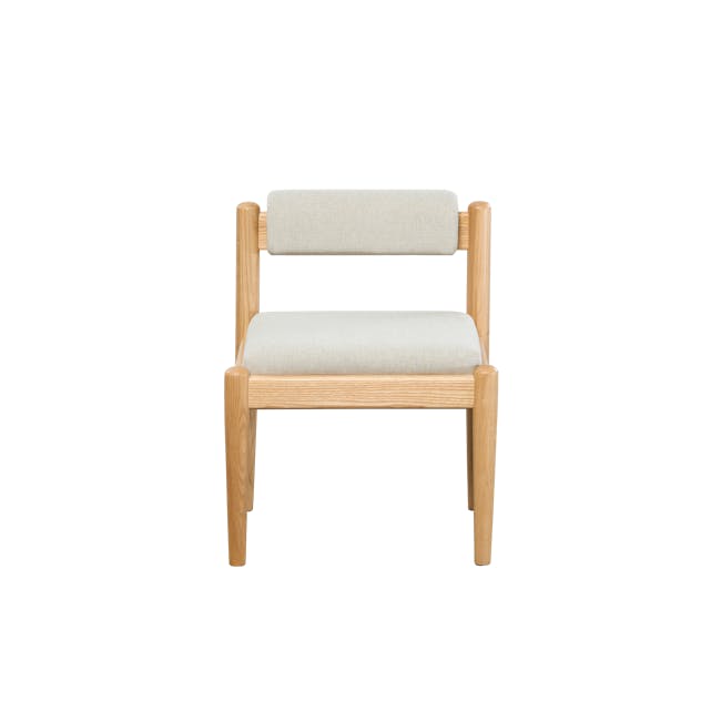 Adelyn Dining Table 1.6m (Sintered Stone) with 4 Niel Chairs in Oak - 64 - Wooden chair, minimalist design, light-colored