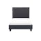 Hank Super Single Bed in Hailstorm with 1 Innis Side Table in Black, Natural - 1