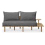 Nara L-Shape Sofa with Side Table - Grey - 1