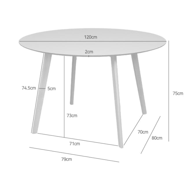 Ramira Round Dining Table 1.2m - 11