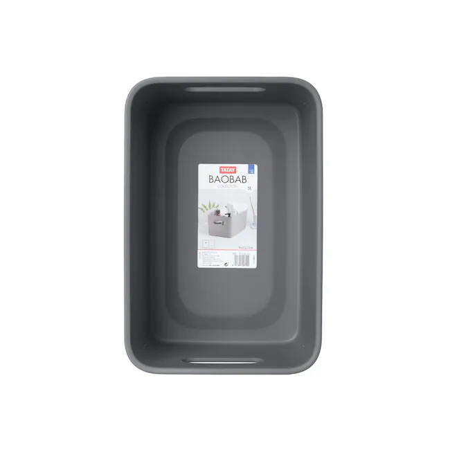 Tatay Organizer Storage Basket - Grey (4 Sizes) - 5L - 14 - Grey kitchen storage bin, TATAY Baobab Collection, 5L capacity