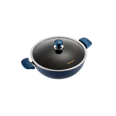 HAPPYCALL Classic Titanium IH Chef Wok With Glass Lid - 32cm