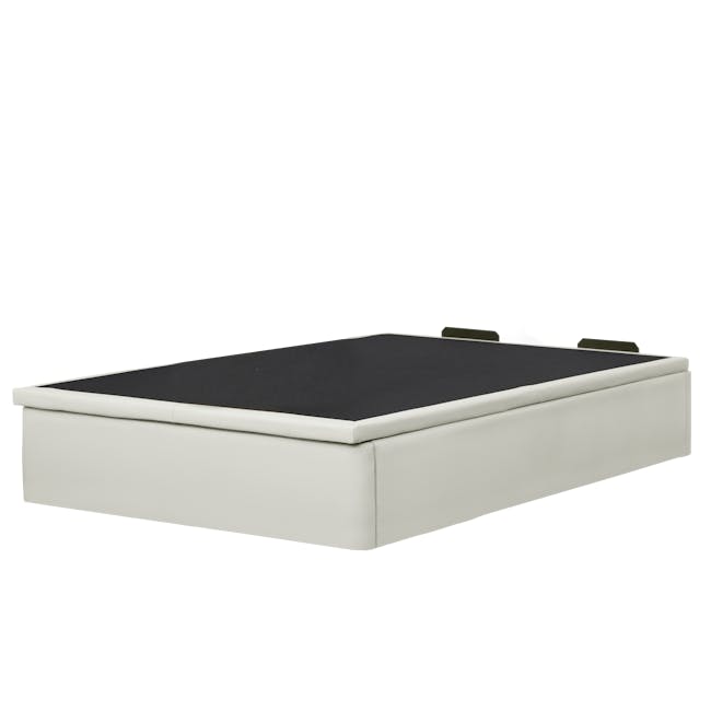 ESSENTIALS Queen Storage Bed - White (Faux Leather) - 3