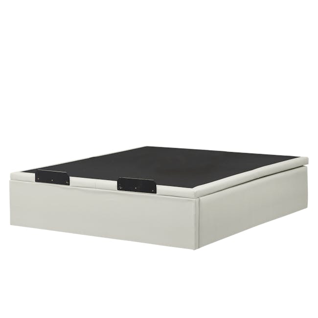 ESSENTIALS Queen Storage Bed - White (Faux Leather) - 8