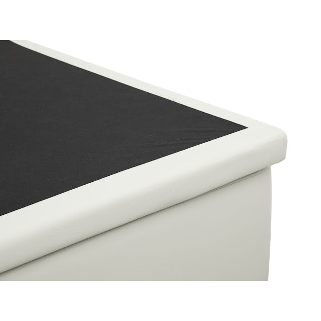 ESSENTIALS Queen Storage Bed - White (Faux Leather) - 10