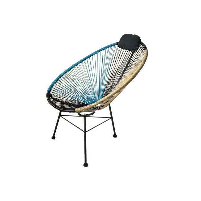 Acapulco Lounge Chair - Taupe, Black, Blue Mix - 6