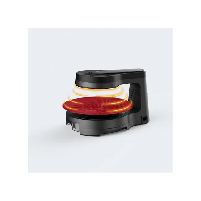 KITH PyroGlow™ Touch Electric Smokeless Grill - 7 - Sleek black appliance with red circular heating element, Dual-layer
