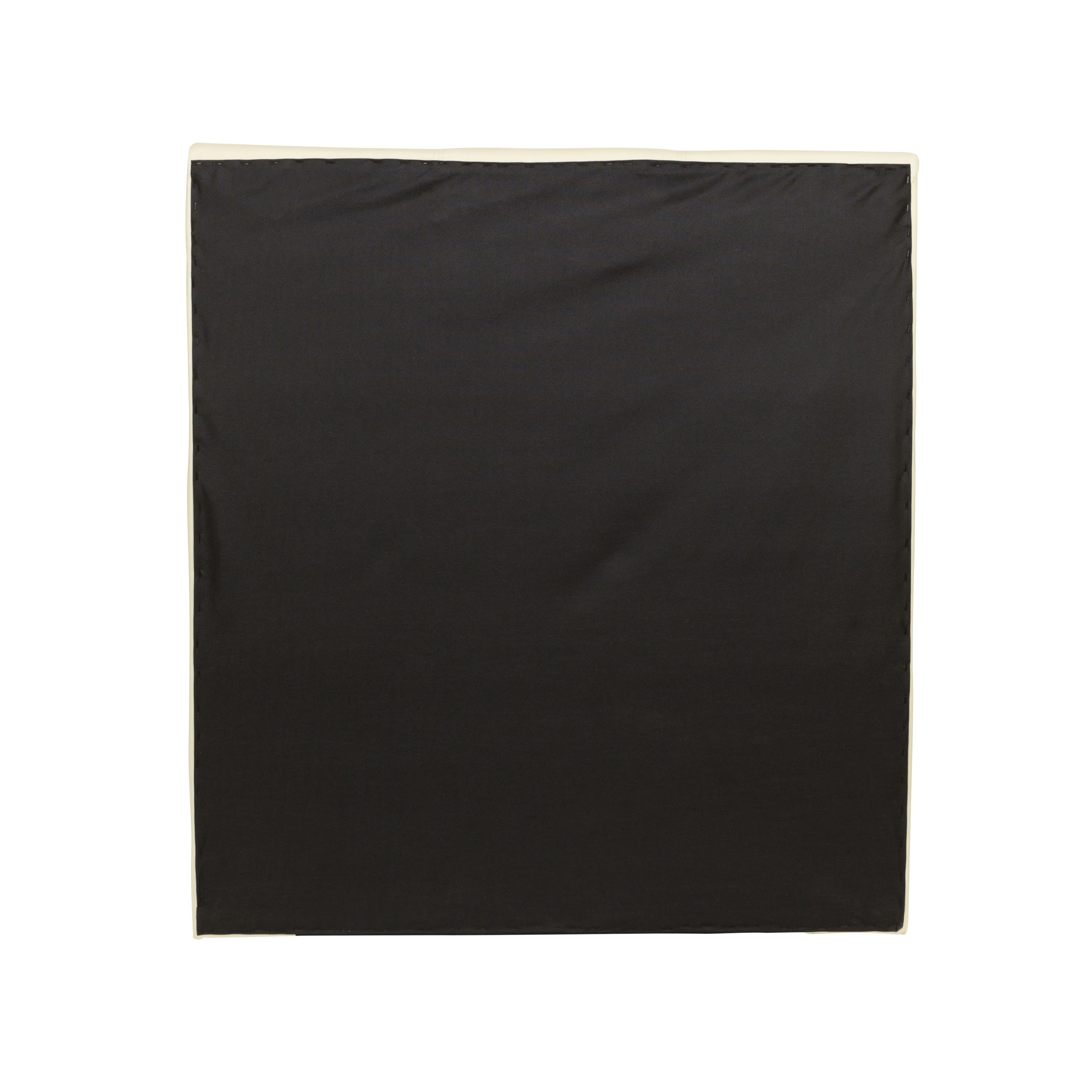 ESSENTIALS Single Trundle Bed - White (Faux Leather) - 14 - Black fabric, plain background, minimalist design, seamless