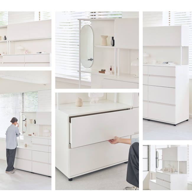 Saffron 3-Tier Open Shelf Only - 3 - Modern minimalist bathroom vanity, white color scheme, sleek design, floating shelf