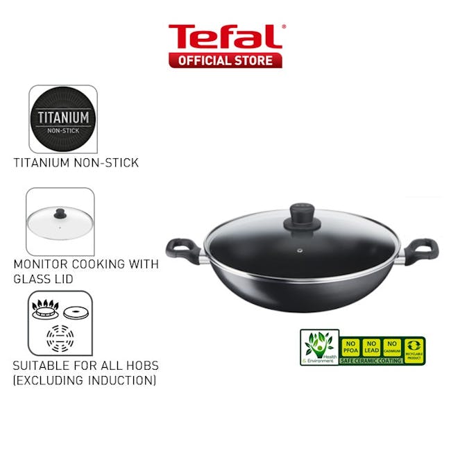Tefal Cook Easy Chinese Wok 36cm with Lid B50392 - 4