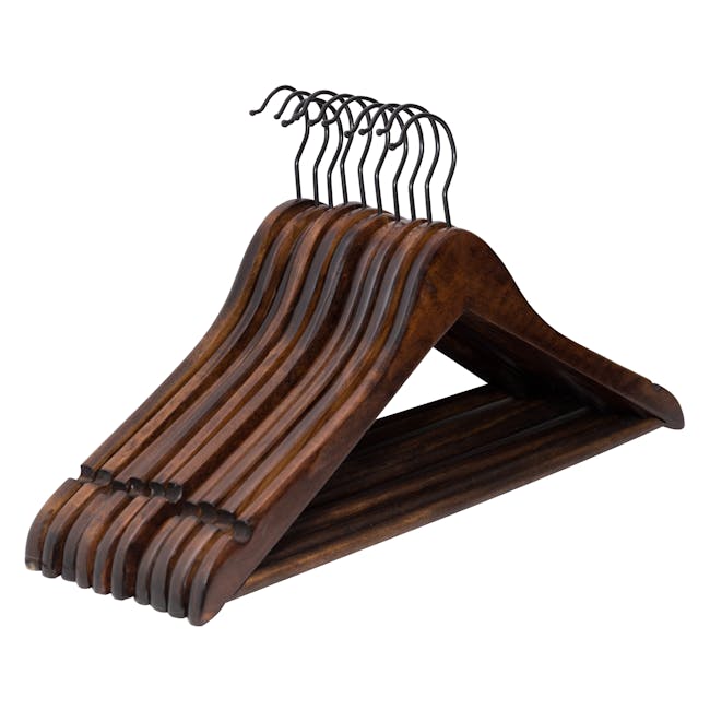 Wooden Hangers (Set of 10) - Walnut - 2