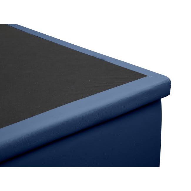 ESSENTIALS Super Single Storage Bed - Navy Blue (Faux Leather) - 9