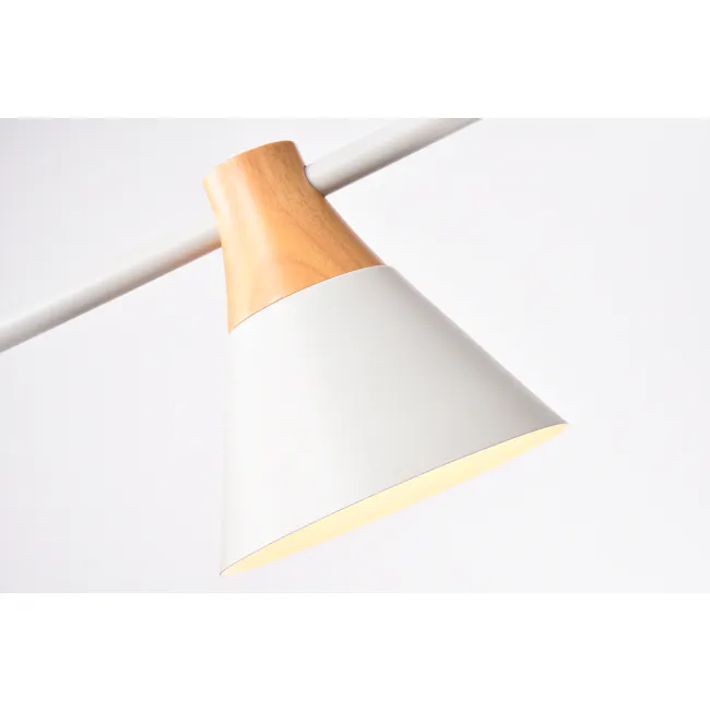 Thora Bar Pendant Lamp - White - 2 - Wooden base, white lampshade, modern design, minimalist style, sleek lines