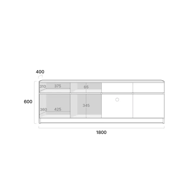 Wynn TV Console 1.8m - White - 8 - Kitchen island with integrated storage, Multi-functional kitchen countertop, Island with