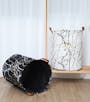 Marble Laundry Basket With Leather Handle - Grey - 3