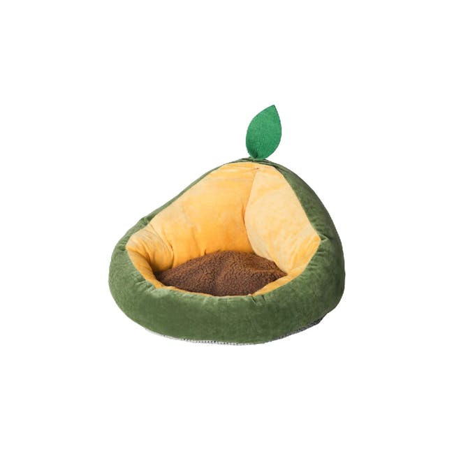 Pidan Avocado Pet Bed - 3 - Green, pear-shaped, plush, cozy, brown, interior, soft, cushioned, pet bed, decorative, natural
