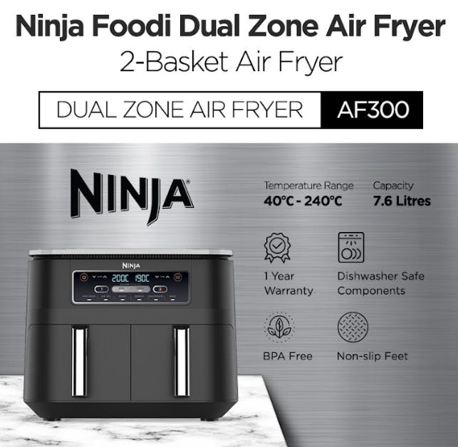 Ninja Foodi Dual Zone 7.6L Air Fryer - AF300UK