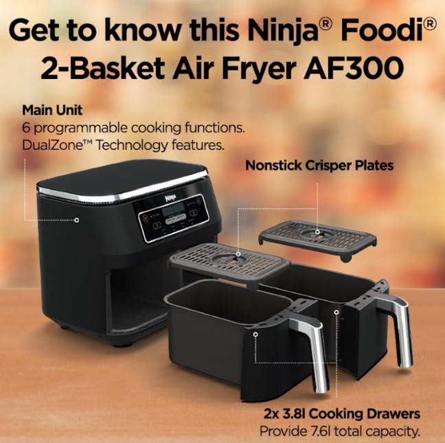 AF300 Ninja Foodi Dual Zone Air Fryer 