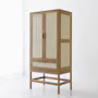Belig 2 Door Rattan Wardrobe with 1 Drawer - 7