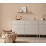 (As-is) Lizzy 6 Drawer Chest 1.2m - White, Brass - 8