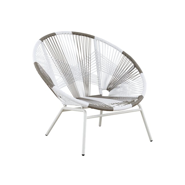 Dallas Outdoor Lounge Chair - White, Taupe - 1