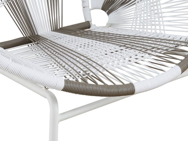 Dallas Outdoor Lounge Chair - White, Taupe - 4