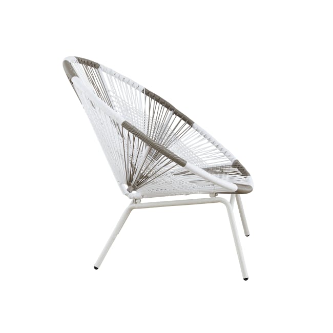 Dallas Outdoor Lounge Chair - White, Taupe - 2