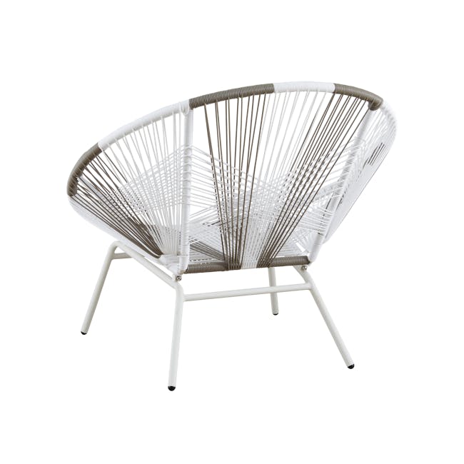 Dallas Outdoor Lounge Chair - White, Taupe - 3