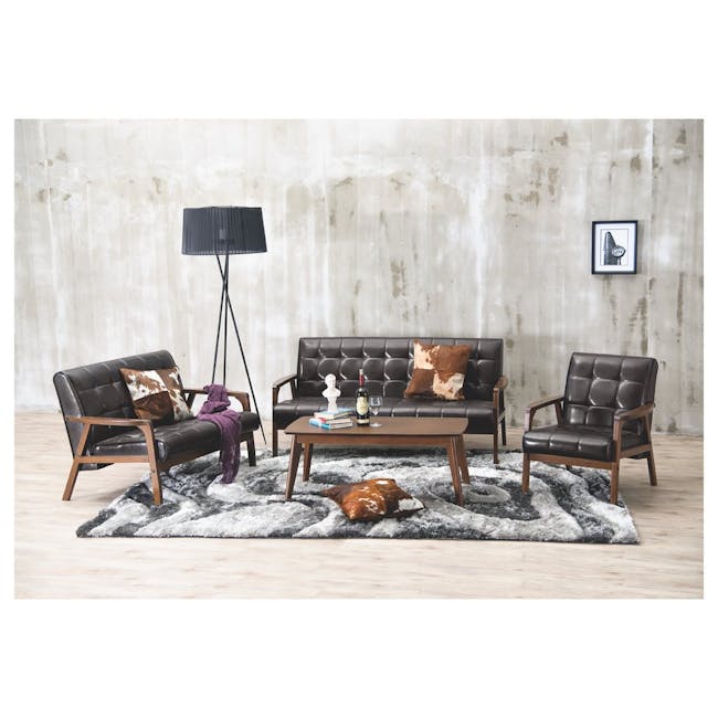 Tucson 3 Seater Sofa with Tucson Armchair - Cocoa, Chestnut (Fabric) - 4 - modern living room, contemporary furniture