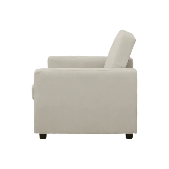 Mason Sofa Bed - Ecru - 9 - Modern minimalist sofa, light beige fabric, clean lines, comfortable seating, ergonomic design