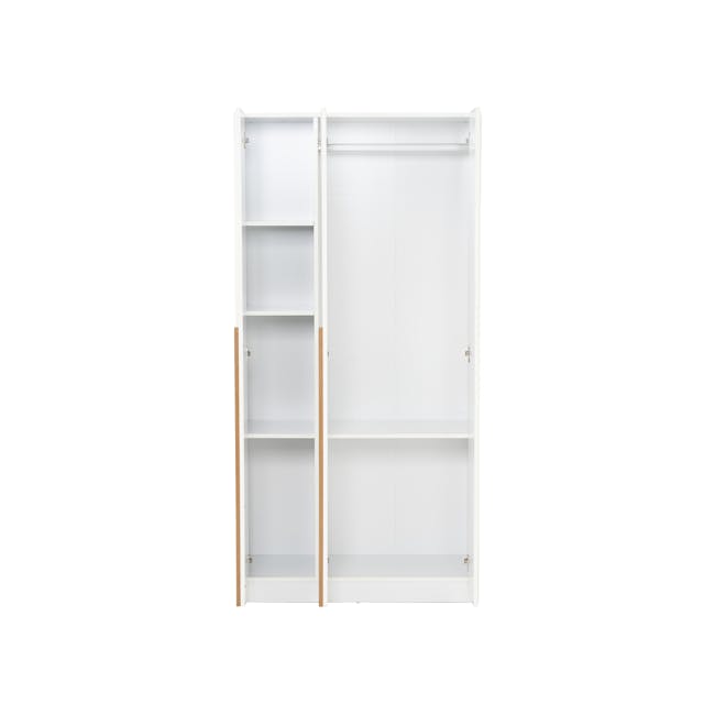 Miah 3 Door Wardrobe - Natural, White - 7