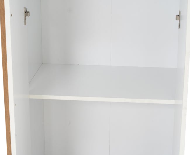 Miah 3 Door Wardrobe with Open Shelves - White - 17