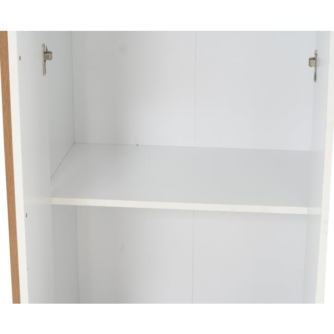 Miah 3 Door Wardrobe with Open Shelves - White - 17