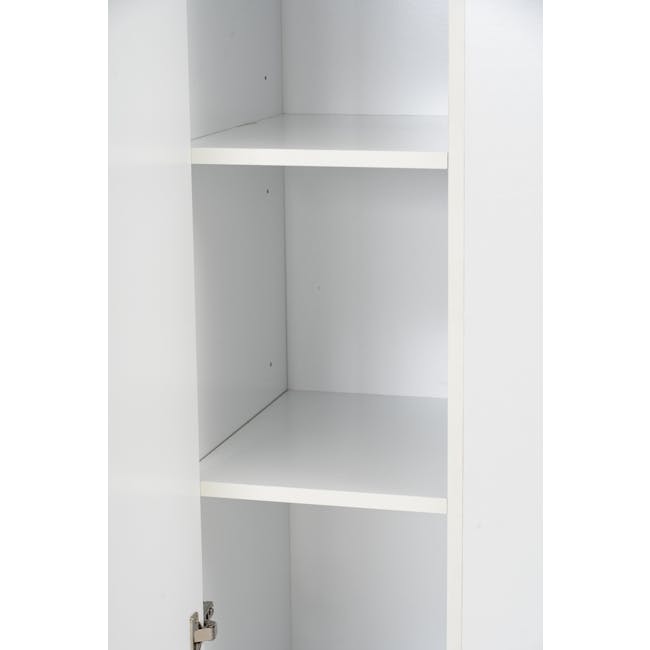 Miah 3 Door Wardrobe with Open Shelves - White - 19 - White, empty, minimalist, simple, unadorned, plain, uncluttered, empty