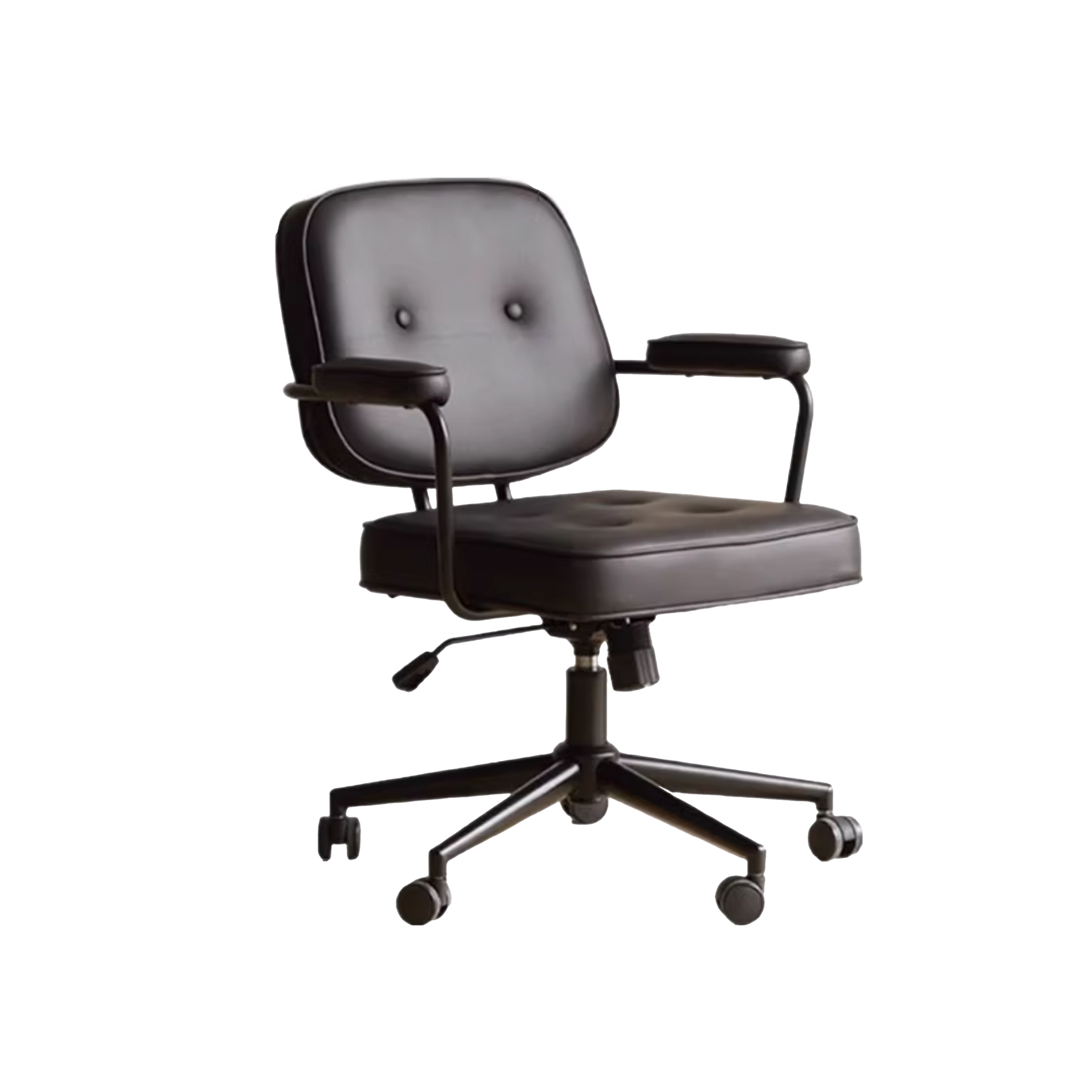 Brooke Mid Back Office Chair - Black (Faux Leather)